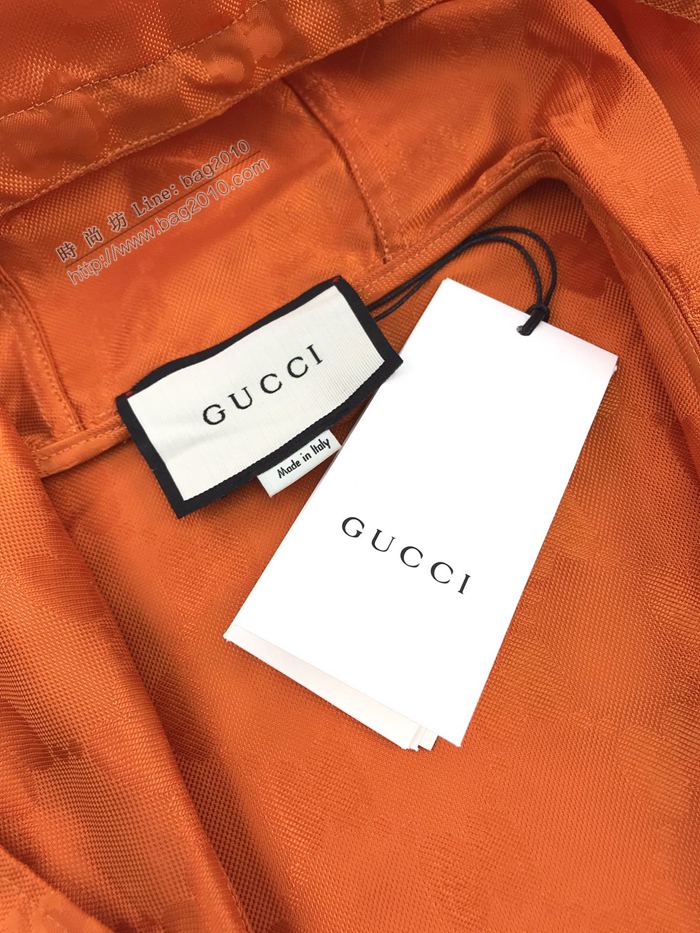 Gucci男裝 古奇2020最新爆款亮橘沙拉鏈外套  ydi3005